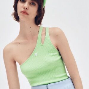 Zara Lotto Tennis One-Shoulder Top